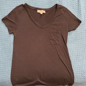 Philosophy Small Black V Neck Tee w/ Pocket